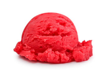 Scoop of  red ice cream