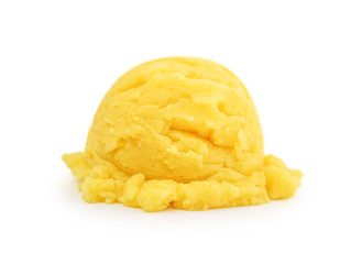 Scoop of  yellow ice cream