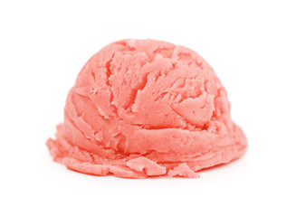 Scoop of red  ice cream