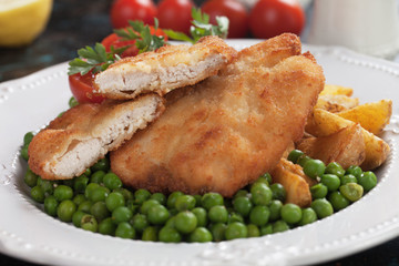 Breaded chicken steak