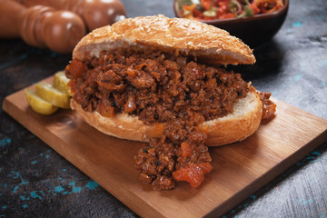 Ground beef sandwich