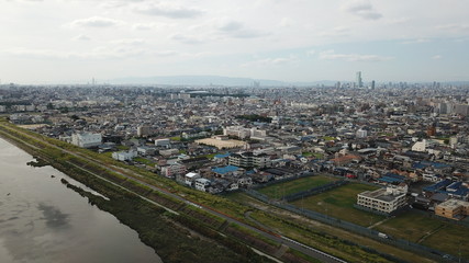 大和川から空撮～松原市を望む～