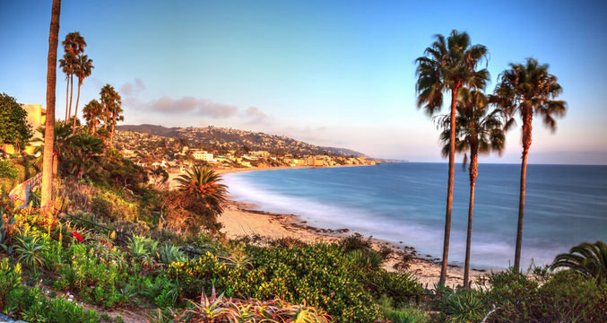 Golden Hour over the ocean through a neutral density filter at Main Beach