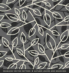Seamless autumn leaf pattern for backgrounds, banners, print designs. Vector illustration.