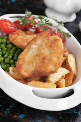 Breaded chicken steak