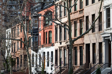 Fototapeta na wymiar Row of historic buildings in New York City