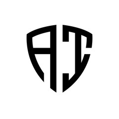 Initial letters logo ai black monogram shield shape vector