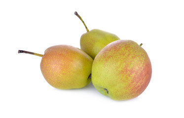 fresh red fragrant pear on white background