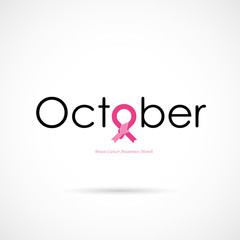 Breast Cancer October Awareness Month Campaign Background.Women health vector design.Breast cancer awareness logo design.Breast cancer awareness month icon.Realistic pink ribbon.