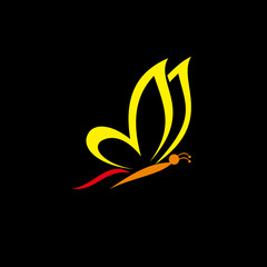 Butterfly logo template. Vector illustration
