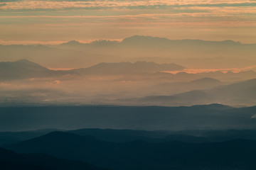 Fog Landscape, Sunrise mornings landscape, Chiang Mai Thailand
