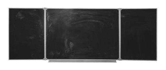 chalkboard isolated on white background, monochrome image. mock up for text, congratulations, phrases, lettering