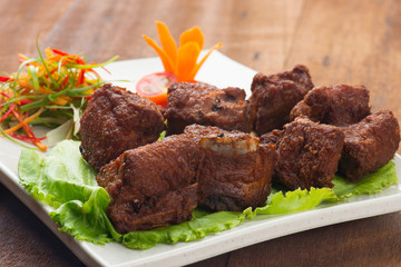 deep fried pork ribs