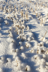 Snow drifts in winter