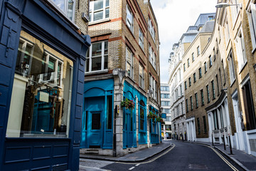 Beautiful colorful deserted street scene in London England. © SEvelyn