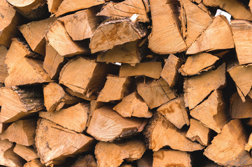 firewood is laid flat