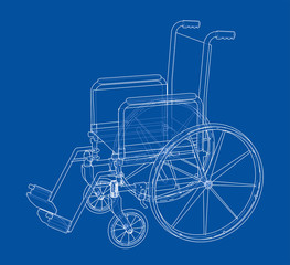 Fototapeta na wymiar Sketch of wheelchair. Vector