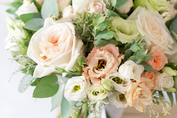 Bridal bouquet. A simple bouquet of flowers and greens