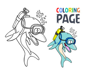 dolphin cartoon coloring page