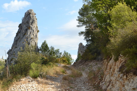 rotsachtig landschap van het Franse regionale natuurgebied de Alpilles