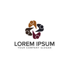 Obraz premium people Business and Consulting logo. teamwork logo design concept template