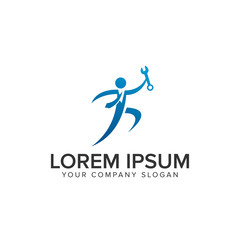 business people with wrench Logo design concept template