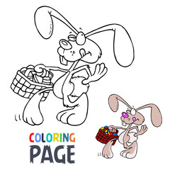 rabbit cartoon coloring page
