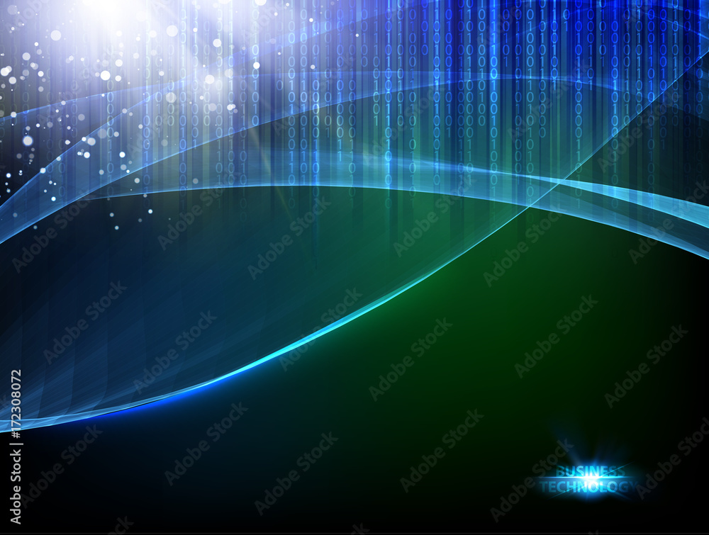 Poster abstract dark background. flashing particles fly through dark space. science illustration of bigdata