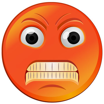 Fuming Red Angry Emoji Vector Image