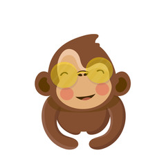 Cute monkey cartoon. 