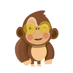 Cute monkey cartoon. 