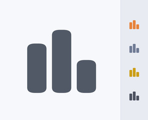 Irregular Column Graph - Carbon Icons. A professional, pixel-aligned icon designed on a 32 x 32 pixel grid and redesigned on a 16 x 16 pixel grid for very small sizes.