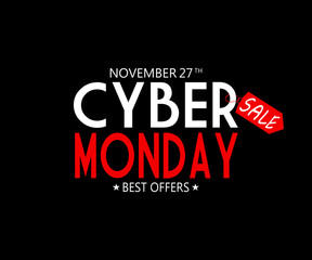 CYBER MONDAY BACKGROUND WITH RED PRICE TAG. - 172309878