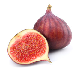 Figs fruits isolated on white. Clipping Path