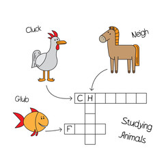Farm Animals Crossword for Children