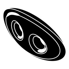 Oval clothes button icon, simple style