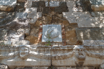 Ancient parts incorporated in medieval fortifications of Kos town, Kos island, Greece
