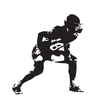 American football player, abstract vector silhouette