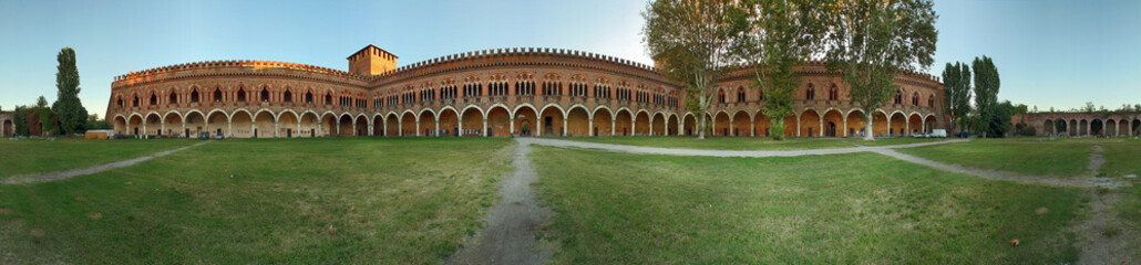Fototapeta na wymiar Pavia, castello Visconteo a 360 gradi