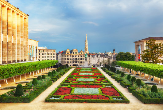 Cityscape of Brussels in a beautiful summer day