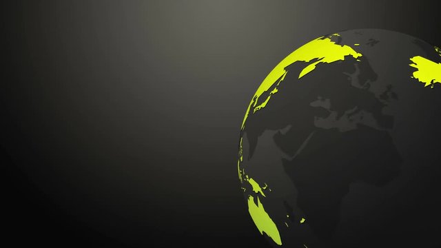 Rotating Earth globe. Technology green background loop.