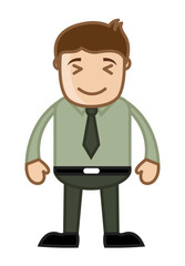 Obraz premium Blissful Cartoon Office Character