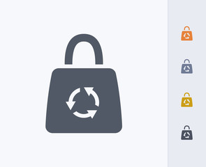 Eco Paper Bag - Carbon Icons. A professional, pixel-aligned icon designed on a 32 x 32 pixel grid and redesigned on a 16 x 16 pixel grid for very small sizes.