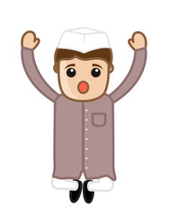 Cartoon Happy Political Character Jumping