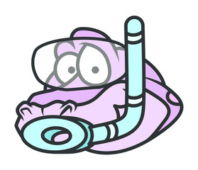 Snorkel Mask on Snake Face