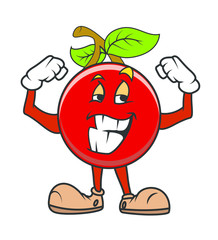 Healthy Cartoon Cherry Vector