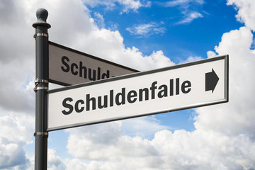 Fototapeta premium Schild 197 - Schuldenfalle