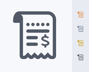 Store Receit - Carbon Icons. A professional, pixel-aligned icon designed on a 32 x 32 pixel grid and redesigned on a 16 x 16 pixel grid for very small sizes.
