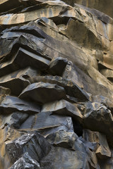 strata of volcanic rock on the island of Madeira