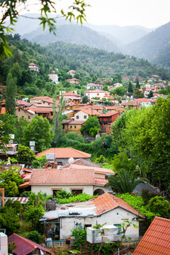 Many houses of the Kakopetria village.Cyprus